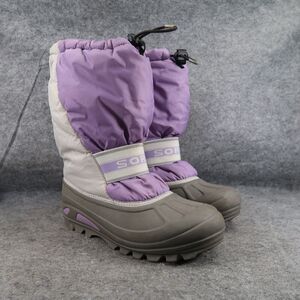 Sorel Shoes Big Kids 7 Boots Snow Winter Cub Tall Waterproof Outdoor Purple Warm